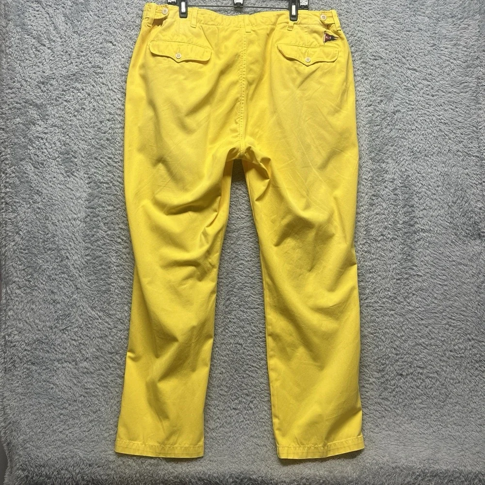 Polo Ralph Lauren RL-5 Chino Pants Mens 40x32 Yellow Adjustable Casual Golf